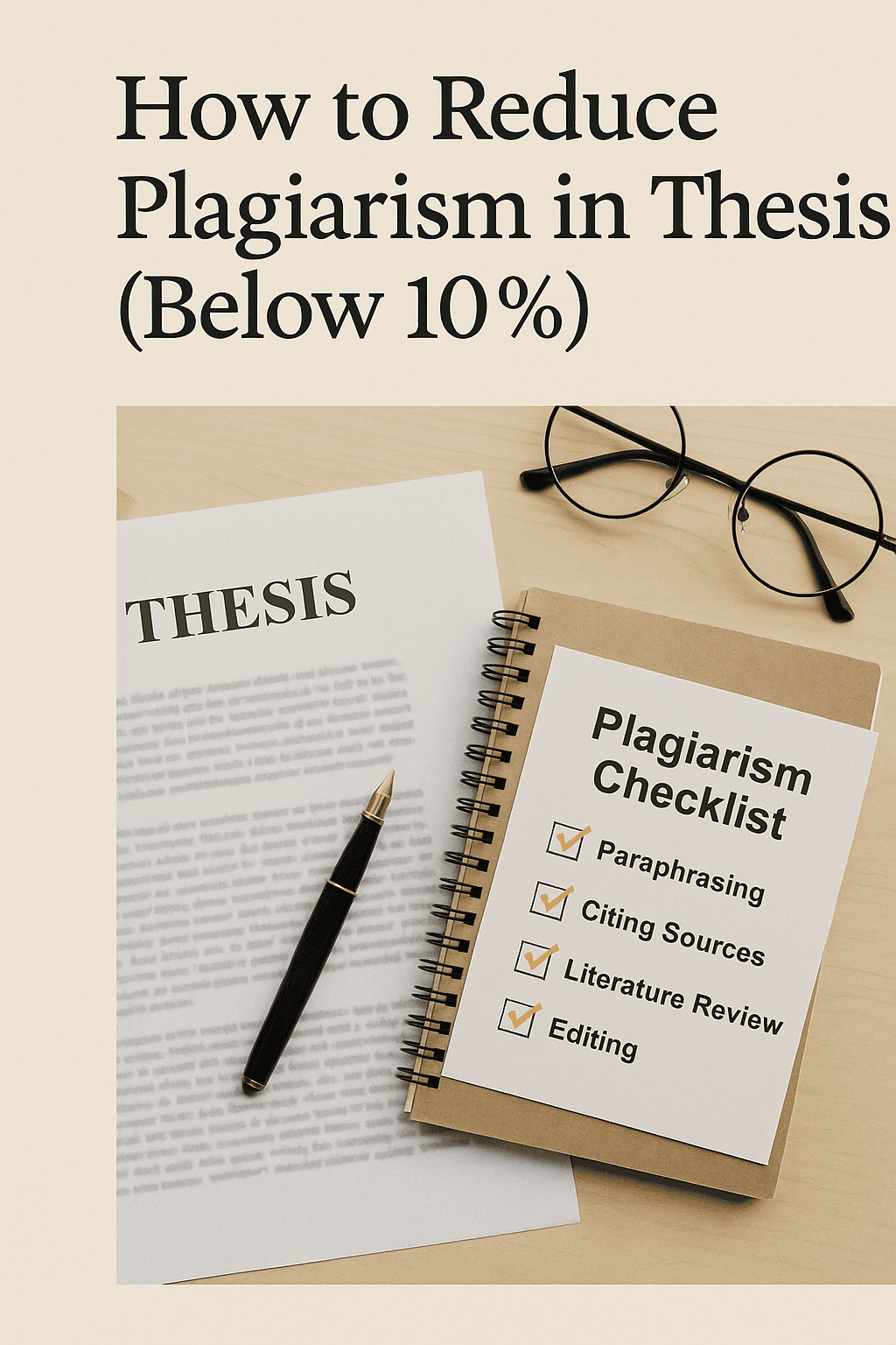 How to reduce plagiarism in thesis below 10 percent